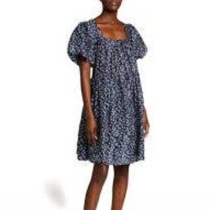 LEE MATHEWS Constance Puff-sleeve Floral Dress Size AU 3 or US 8-10